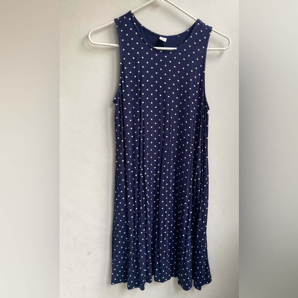 Women’s Old Navy size medium Navy Blue and White Polka Dot Dress
